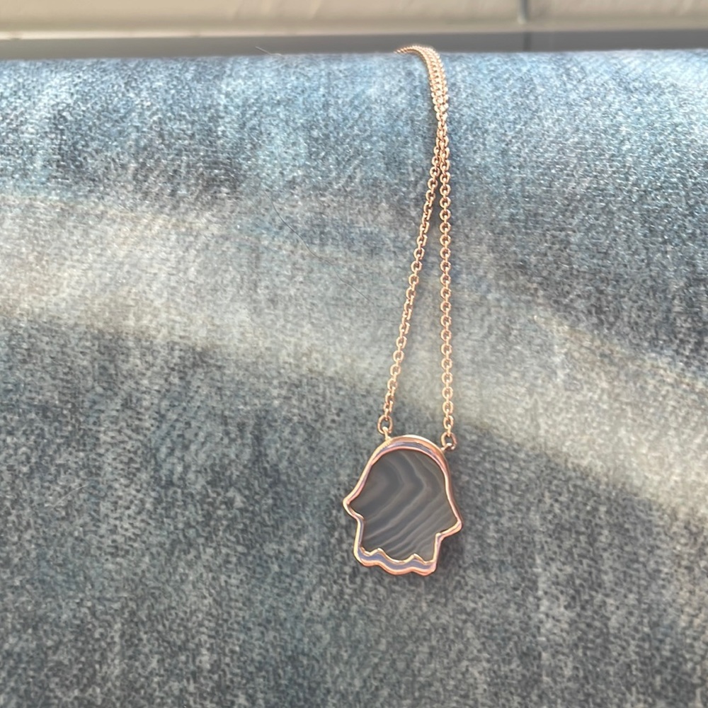 Monica Vinader Hamsa Agate Necklace